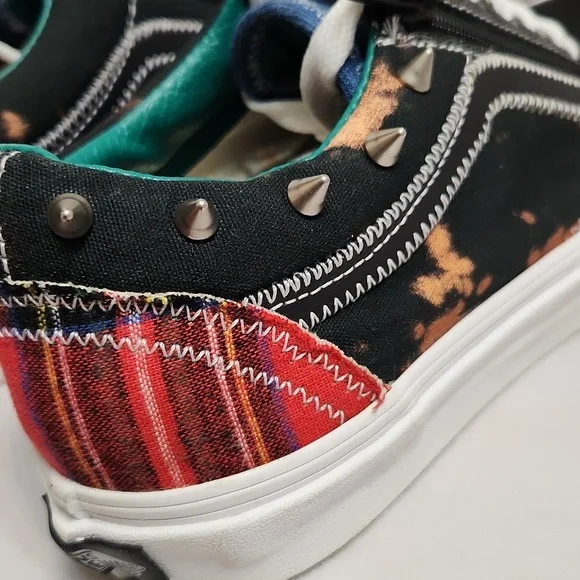 Vans Old Skool Zip Tartan Daze Multi Acid Dye Sneakers (M Size 7.5, W Size 9)